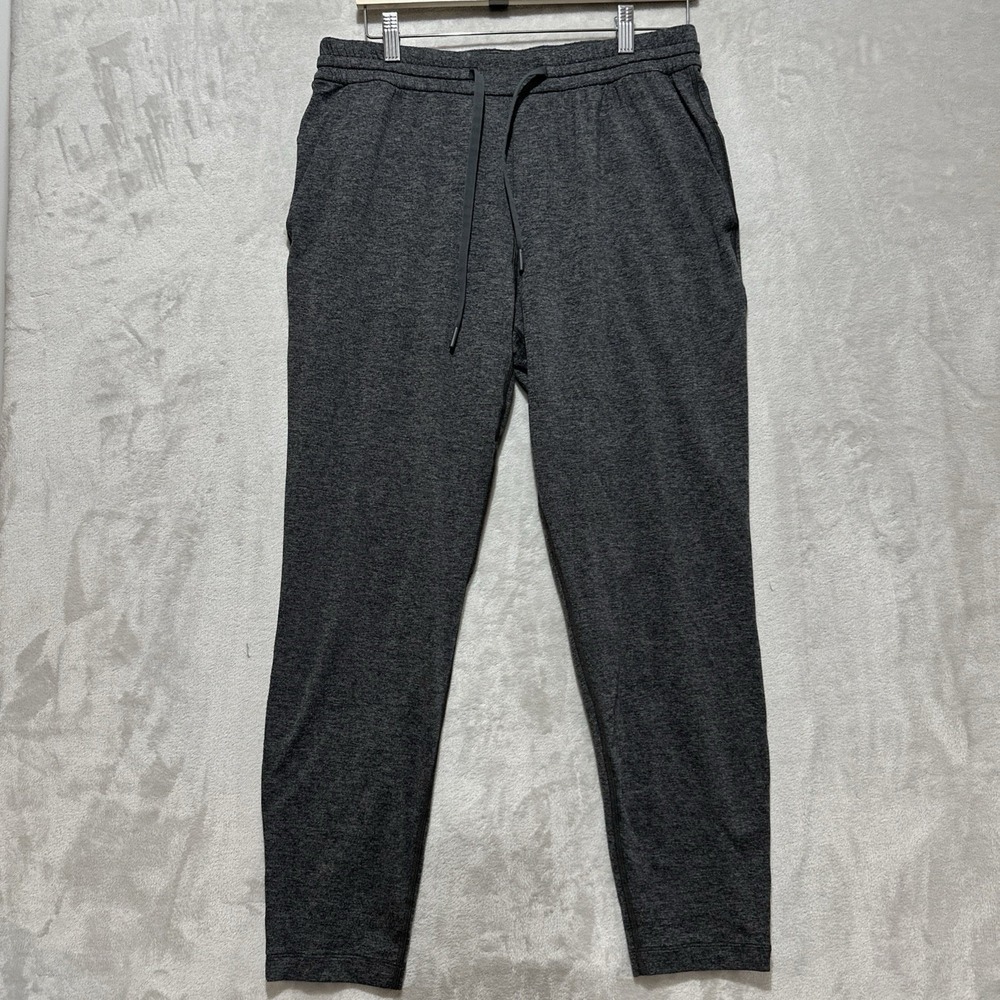 Lululemon Surge Jogger Mens L Black Heather Gray Athletic Running Pants Tapered